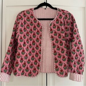 Reversible Floral Pink Quilted Jacket